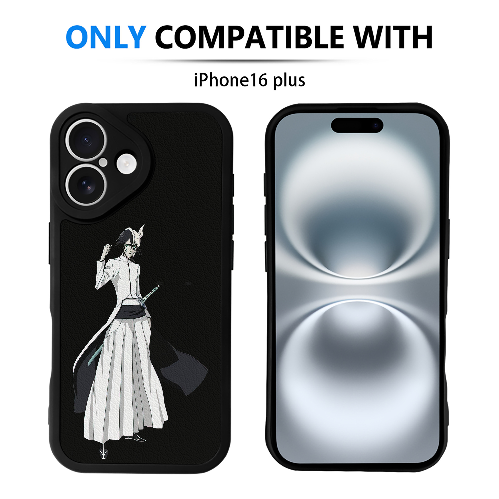 （画像用） ブリーチ ウルキオラ·シファー BLEACH Ulquiorra cifer 【iPhone 16シリーズ対応】シリコンスマホケース（レザー調） 材質：シリコン